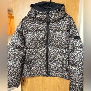 Sanctuary Women's Puffer Jacket Animal Print XL